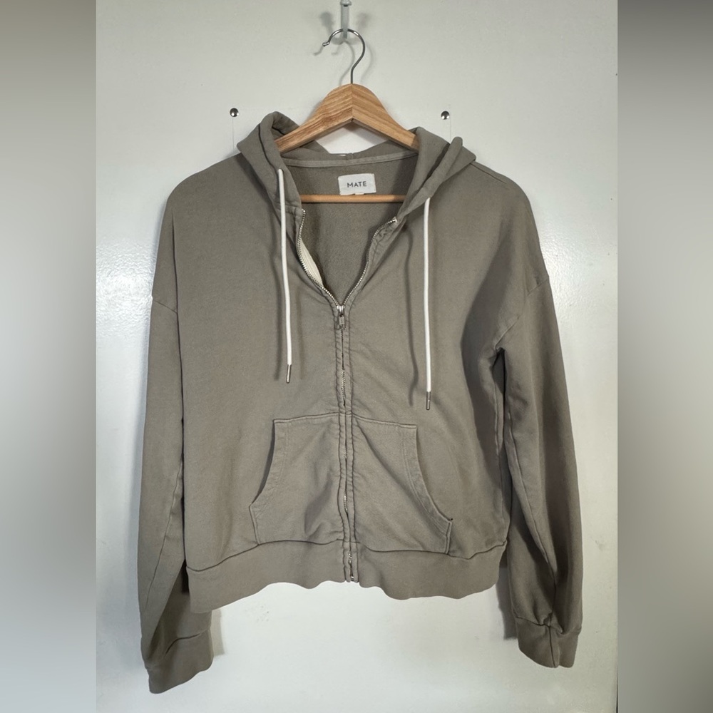 Mate the Label Terry Hoodie in Sage size Small 100% Organic Cotton